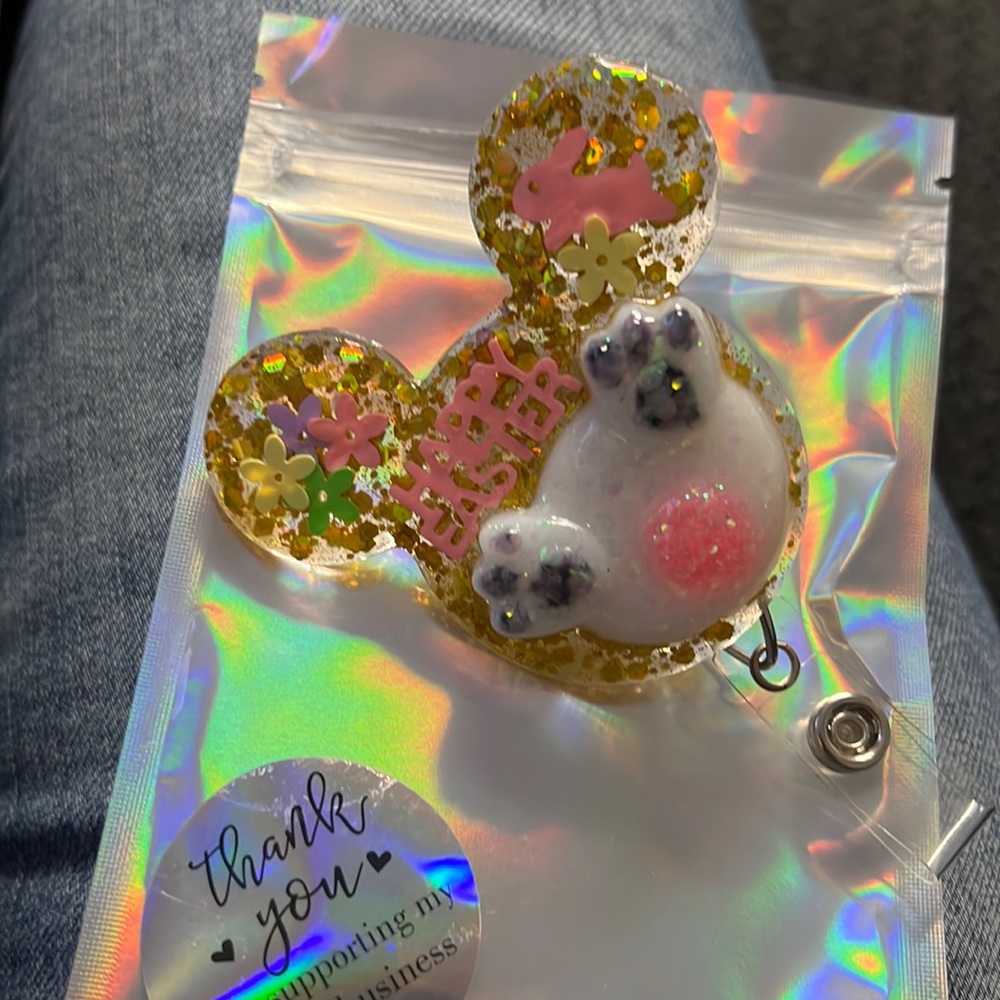 Mickey Mouse golden Easter badge